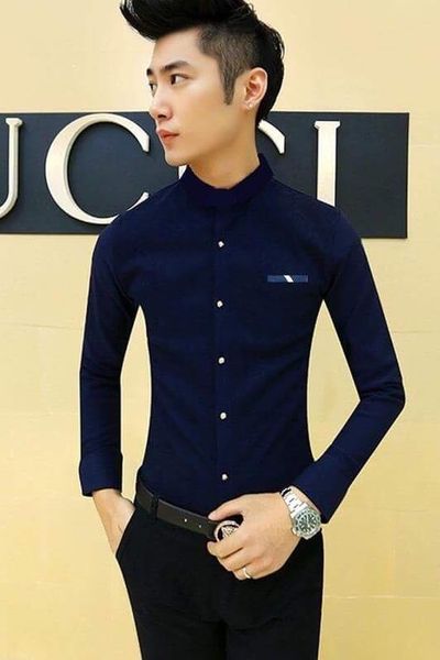 Áo sơmi tay dài viền túi nhỏ hq26-6