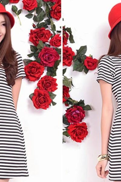Đầm suông cổ đính hạt - 1411