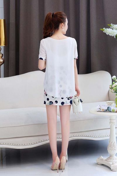 Đầm 2 lớp chấm bi hoa lá -d4234