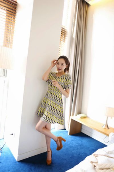 Đầm xòe họa tiết linda - 1173