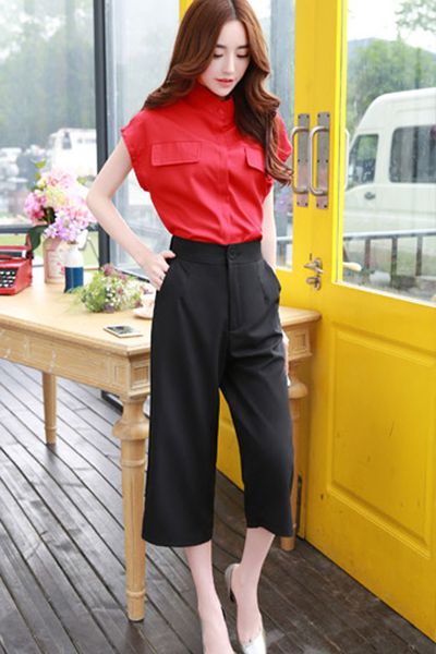 Set áo croptop quần cullotes - 1485