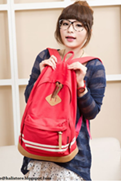 Balo canvas phối sọc