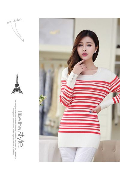 Áo len sọc ngang tay phối nút - gs175 - al1011