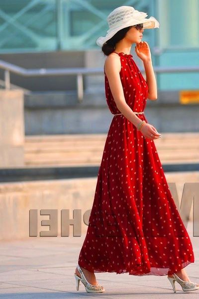 Đầm maxi chấm bi - 0628