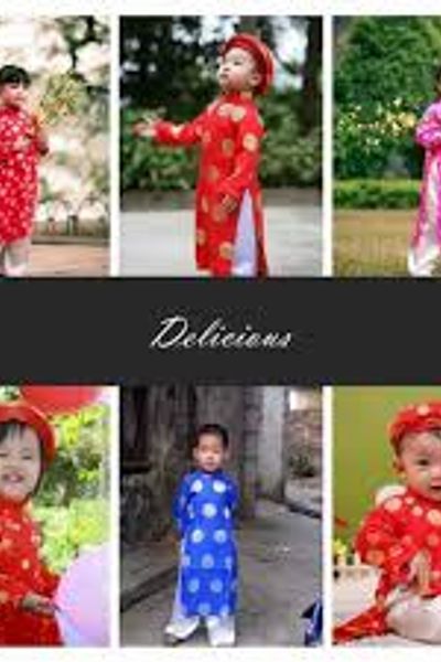 Áo dài truyền thống cho bé gấm thái tuấn cute sỉ giá tốt 115k tăng sz 5k