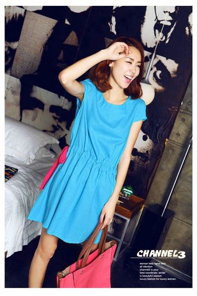 Đầm xòe thắt nơ dây eo - mc105 ms1315