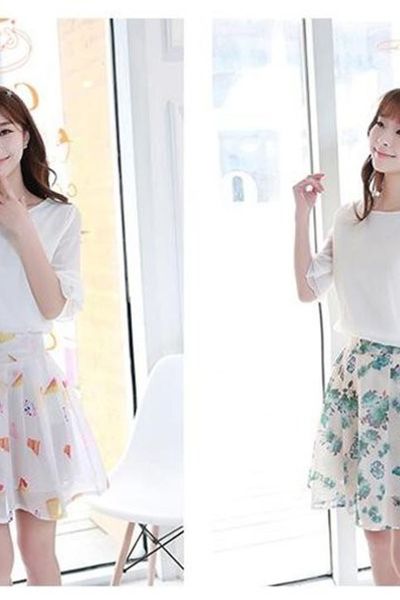 Set áo chân váy hoa bách hợp dv2402