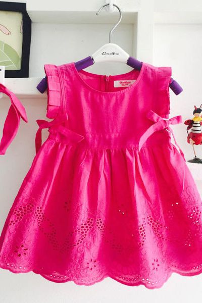 A18529 - đầm kate ren lỗ vải hàn quốc kèm băng đô oshkoshri 8size 1-8