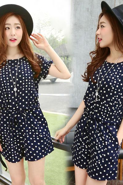 Jumpsuit chấm bi tay bèo - 1538