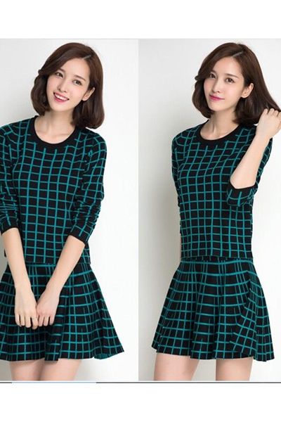 Set áo len chân váy xòe - gs260b - dl2502