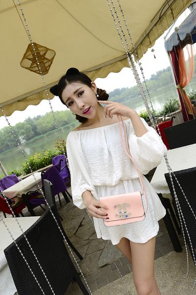 Mstx 266 -túi đeo chéo da bóng kiểu chanel