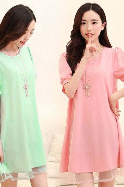 Đầm oversize phối lưới - mc135 mã 1439