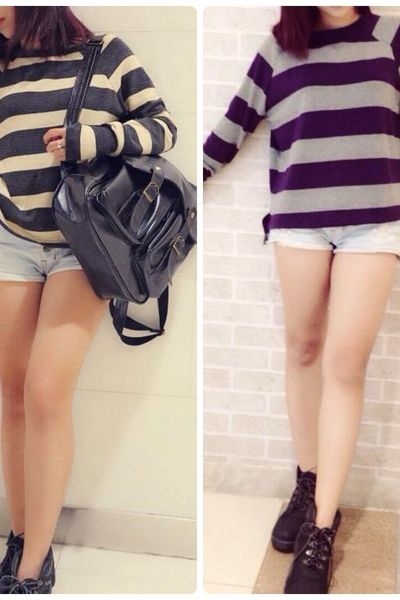 Áo pull tay dài sọc to 2 màu chuẩn