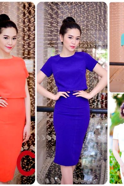 Bộ đồ rời chân váy bút chì và áo crop top xm8-210