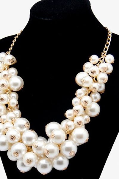 Dây chuyền ngọc trai đính hoa sang trọng - dc006
