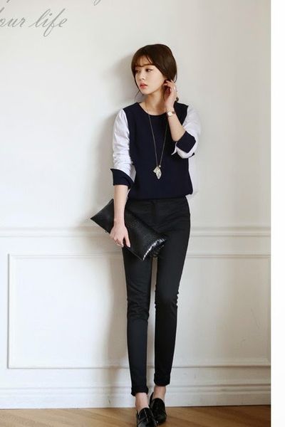 Áo phối màu trắng đen - 0832