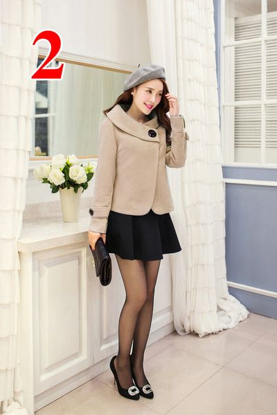 Áo khoác dạ kiểu dáng nút to đơn giản dễ thương sg975114vn-9300