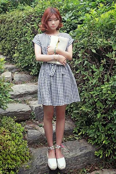 Đầm caro cột nơ - 0727