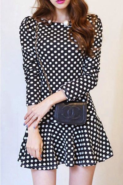 Đầm xòe chấm bi đuôi cá ms1134