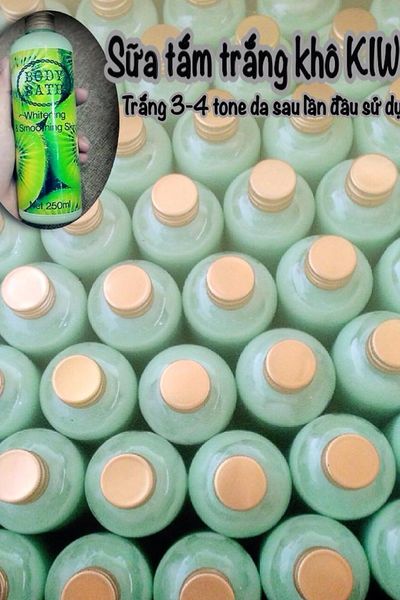Sữa tắm trắng khô kiwi - bạc hà 2in1 cam đoan lên hẳn 3-4 tone da sau lần đầu sử dụng