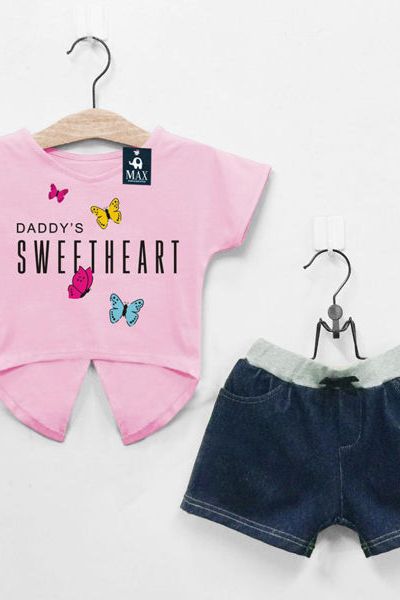 A17303 - bộ bé gái bướm áo thun cotton 4c quần jean thun maxri 8size 1-8