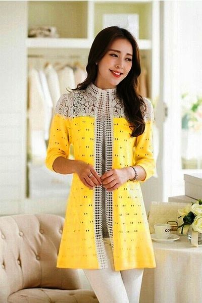 Áo khoác len phối ren - ak139