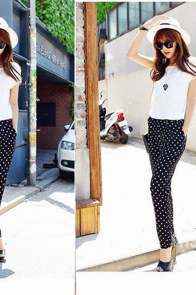 Set áo quần skinny chấm bi hq - 1371