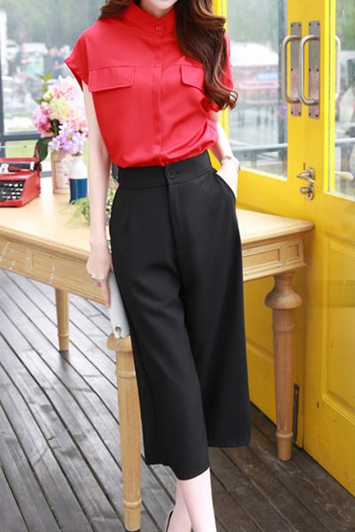 Set áo croptop quần cullotes - 1485