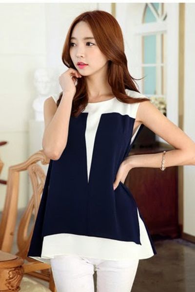 Áo voan phối màu - 0740