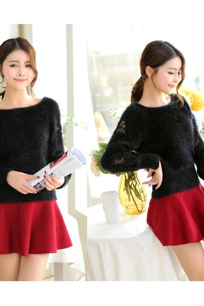 Áo len tay phối ren hoa mai - gs190 -al0962