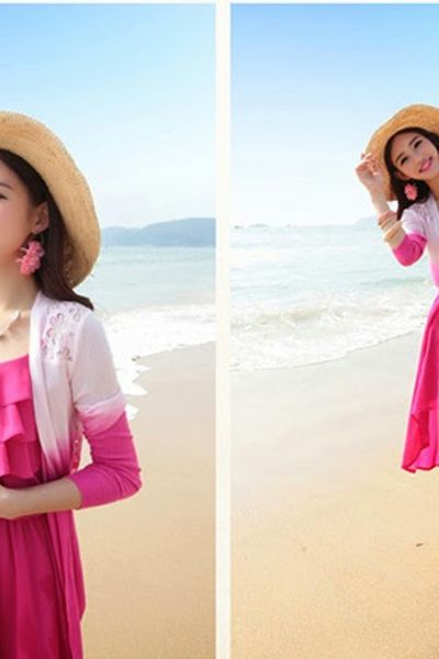 Đầm maxi mullet xếp tầng ms1199