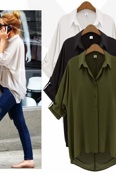 Áo somi big size tay lật - 0838