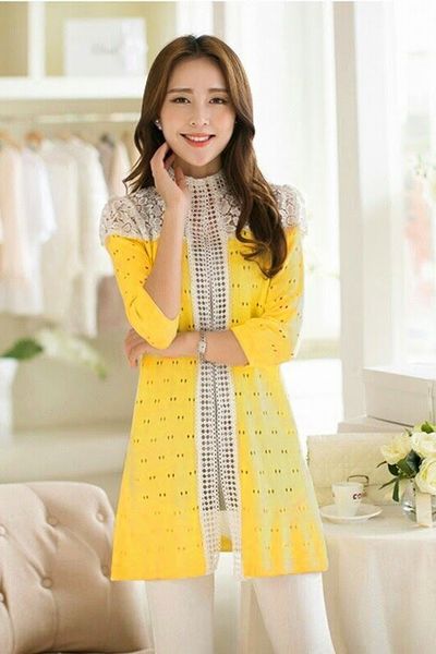 Áo khoác len phối ren - ak139