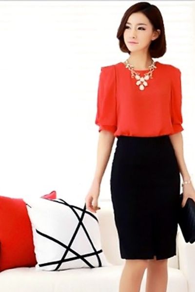 Chuyên sỉ set áo váy cam