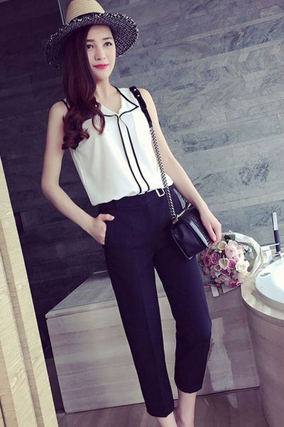 Áo viền màu cổ bẻ - 1516