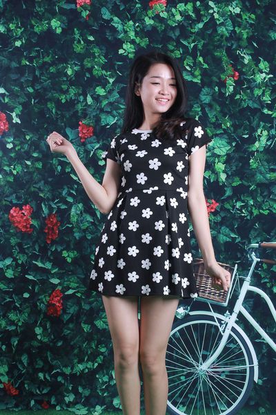 Đầm xòe họa tiết hoa - kas-12680