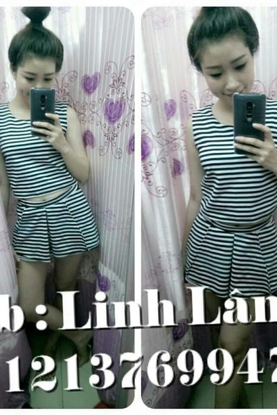 Sale set bộ áo croptop quần váy