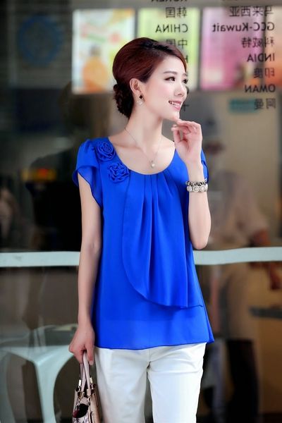 Áo voan 2 lớp đính hoa hết màu cam ms0710