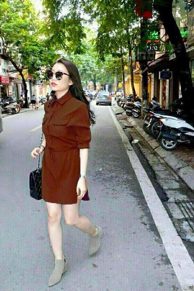Áo sơmi form dài cột eo - hm1-10