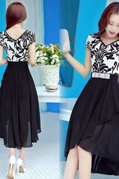 Đầm maxi phối hoa văn - mc149 ms1272