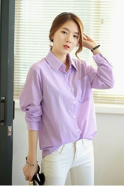 Áo sơ mi công sở lavender ms1145