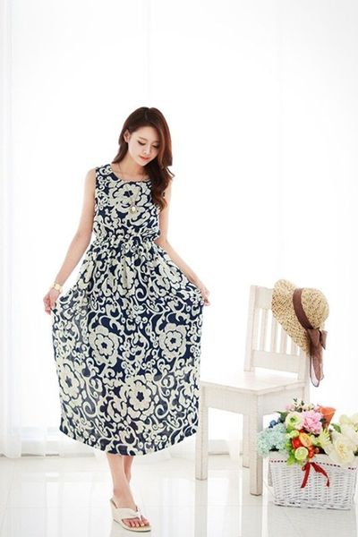 Đầm maxi họa tiết hoa văn - 170-gs1331