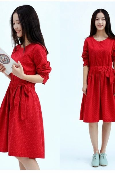 Đầm xòe chấm bi nicky ms0697