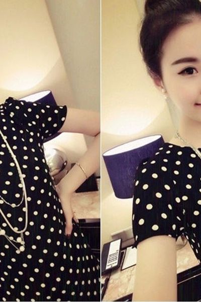 Đầm chấm bi đuôi cá - 1445