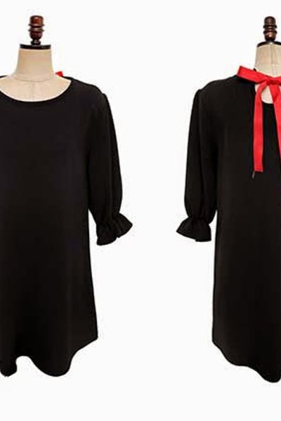 Đầm suông thắt nơ tay - 906