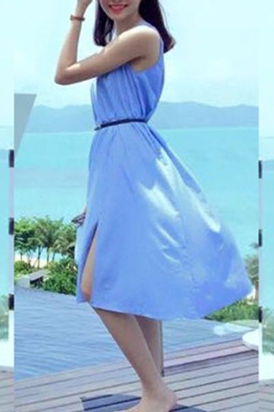 Đầm xẻ tà thu thảo - mc129