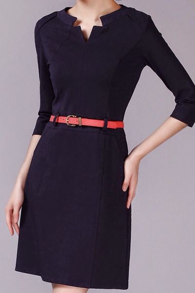Đầm công sở cổ cách điệu - 1413