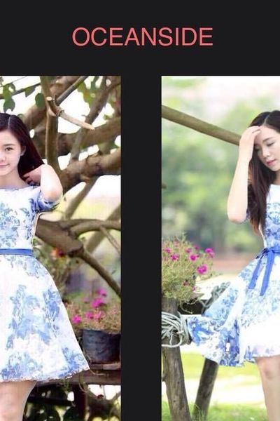 Đầm xòe hoa anh đầo tiểu thư xinh