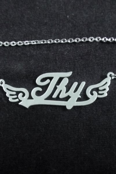 Dây chuyền inox theo tên - họa tiết thiên thần 2