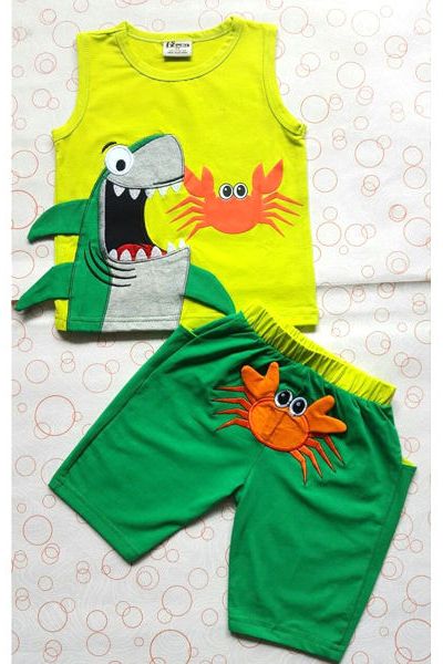 A17746 - bộ bé trai thêu đắp cá mậpri 8size 1-8